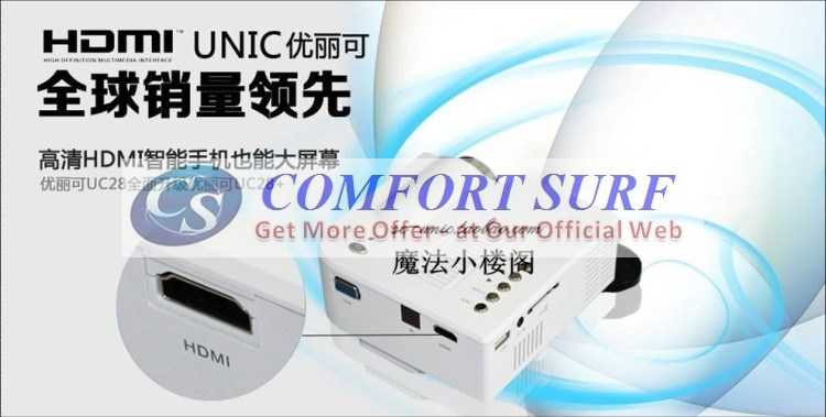 Original UNIC UC28+ 3rd Generation LED Projector with DIRECT VGA HDMI AND REMOTE CONTROL INCLUDED!